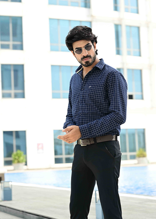 Blue Check Shirt (JR-002)